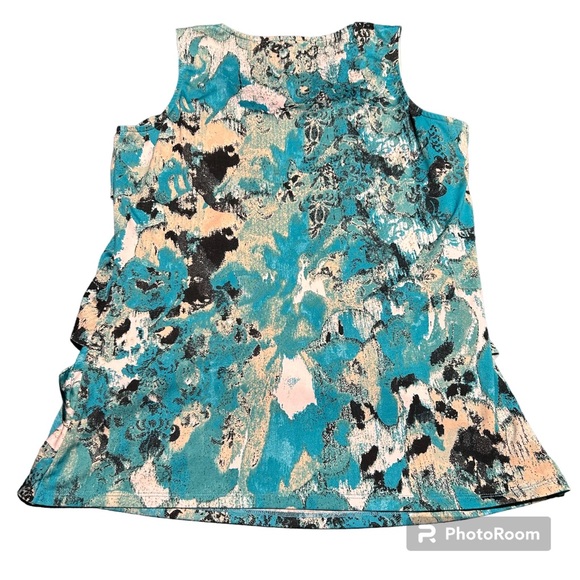 ✨3/$20✨ Denver Hayes Women’s Patterned Sleeveless Ruffled Top - Picture 7 of 7